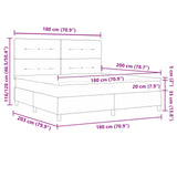 Letto a molle con materasso con led Crema 180 x 200 cm Tessuto