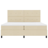 Letto a molle con materasso con led Crema 200 x 200 cm Tessuto