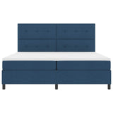 Letto a molle con materasso con led Blu 200 x 200 cm Tessuto