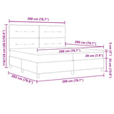 Letto a molle con materasso con led Blu 200 x 200 cm Tessuto