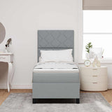 Letto a molle con strisce LED Grigio chiaro 80 x 200 cm Tessuto