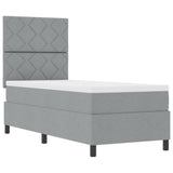 Letto a molle con strisce LED Grigio chiaro 80 x 200 cm Tessuto