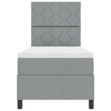 Letto a molle con strisce LED Grigio chiaro 80 x 200 cm Tessuto