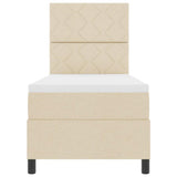 Letto a molle con materasso Crema 80 x 200 cm Tessuto