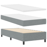 Letto a molle con testiera Grigio chiaro 100 x 200 cm Tessuto