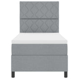 Letto a molle con testiera Grigio chiaro 100 x 200 cm Tessuto