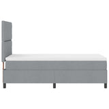 Letto a molle con testiera Grigio chiaro 100 x 200 cm Tessuto
