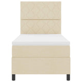 Letto a molle con strisce LED Crema 100 x 200 cm Tessuto