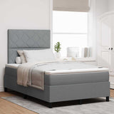 Letto a molle con testiera Grigio chiaro 120 x 190 cm Tessuto