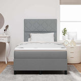 Letto a molle con materasso Grigio chiaro 120 x 190 cm Tessuto