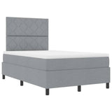 Letto a molle con materasso Grigio chiaro 120 x 190 cm Tessuto
