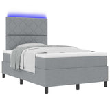 Letto a molle con testiera Grigio chiaro 120 x 190 cm Tessuto