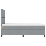 Letto a molle con materasso Grigio chiaro 120 x 190 cm Tessuto