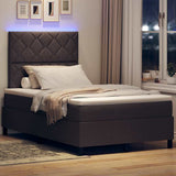 Letto a molle con testiera Marrone scuro 120 x 190 cm Tessuto