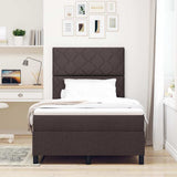 Letto a molle con testiera Marrone scuro 120 x 190 cm Tessuto
