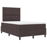 Letto a molle con testiera Marrone scuro 120 x 190 cm Tessuto