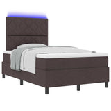 Letto a molle con testiera Marrone scuro 120 x 190 cm Tessuto