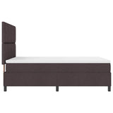 Letto a molle con materasso Marrone scuro 140 x 200 cm Tessuto