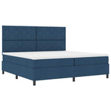 Letto a molle con materasso con led Blu 200 x 200 cm Tessuto