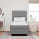 Letto a Sorgente LED Grigio chiaro 100 x 200 cm Tessuto