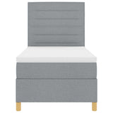 Letto a Sorgente LED Grigio chiaro 100 x 200 cm Tessuto