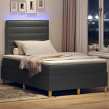 Letto a Sorgente LED Grigio scuro 120 x 190 cm Tessuto