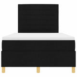 Letto a Sorgente LED con materasso Nero 120 x 190 cm Tessuto