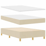 Letto a Sorgente LED con materasso Crema 120 x 190 cm Tessuto