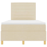 Letto a Sorgente LED con materasso Crema 120 x 190 cm Tessuto