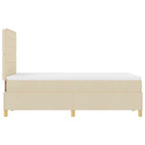 Letto a Sorgente LED con materasso Crema 120 x 190 cm Tessuto