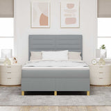 Letto a Sorgente LED Grigio chiaro 140 x 190 cm Tessuto