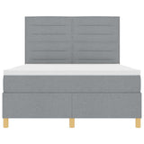 Letto a Sorgente LED Grigio chiaro 140 x 190 cm Tessuto