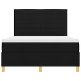 Letto a Sorgente LED con materasso Nero 140 x 190 cm Tessuto