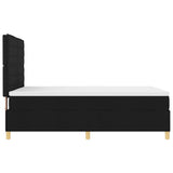 Letto a Sorgente LED con materasso Nero 140 x 190 cm Tessuto