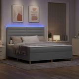 Letto a Sorgente LED Grigio chiaro 180 x 200 cm Tessuto