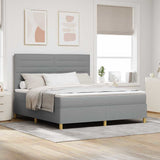 Letto a Sorgente LED Grigio chiaro 180 x 200 cm Tessuto