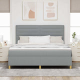 Letto a Sorgente LED Grigio chiaro 180 x 200 cm Tessuto