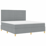 Letto a Sorgente LED Grigio chiaro 180 x 200 cm Tessuto