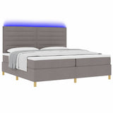 Letto a Sorgente LED con materasso Talpa 200 x 200 cm Tessuto