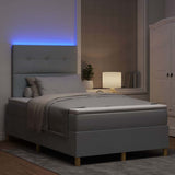 Letto a Sorgente LED Grigio chiaro 120 x 190 cm Tessuto