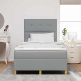 Letto a Sorgente LED Grigio chiaro 120 x 190 cm Tessuto
