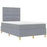 Letto a Sorgente LED Grigio chiaro 120 x 190 cm Tessuto