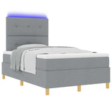 Letto a Sorgente LED Grigio chiaro 120 x 190 cm Tessuto