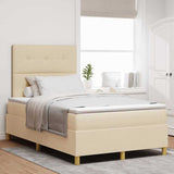 Letto a Sorgente LED con testiera Crema 120 x 190 cm Tessuto