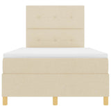 Letto a Sorgente LED con testiera Crema 120 x 190 cm Tessuto