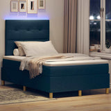 Letto a Sorgente LED con testiera Blu 120 x 190 cm Tessuto