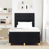 Letto a Sorgente LED con materasso Nero 120 x 200 cm Tessuto