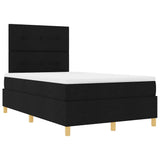 Letto a Sorgente LED con materasso Nero 120 x 200 cm Tessuto