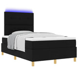 Letto a Sorgente LED con materasso Nero 120 x 200 cm Tessuto