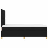 Letto a Sorgente LED con materasso Nero 120 x 200 cm Tessuto